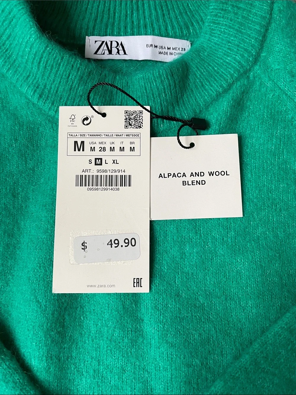 NWT Zara Women’s Crewneck Sweater. Size Medium. - Picture 2 of 3